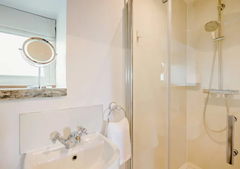 Bedroom #1 en-suite shower room at Torre Vean Manor, Porthleven