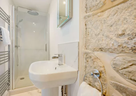 Bedroom #2 en-suite shower room at Torre Vean Manor, Porthleven