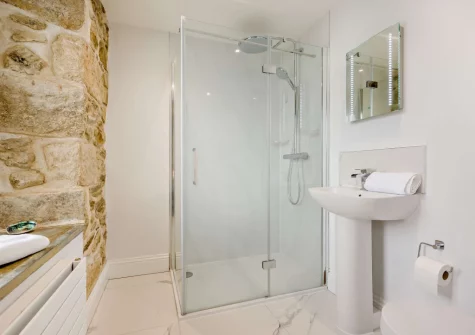 Bedroom #5 en-suite shower room at Torre Vean Manor, Porthleven