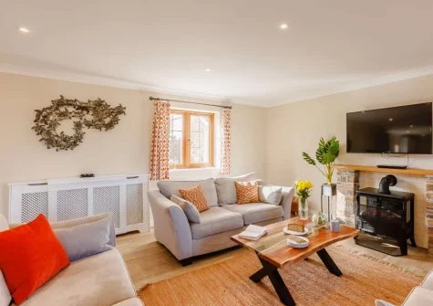 The living area at Totes Cottage, Westward Ho!