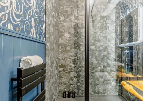 The shower room at Towan House, Newquay