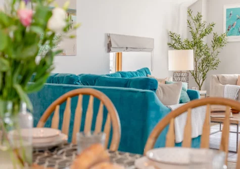 The living area at Traeth Barn, Mawgan Porth