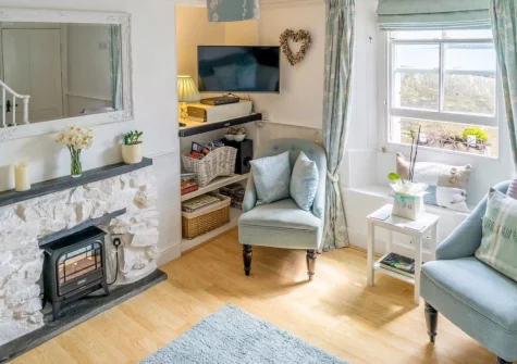 The living room at Tranquility, Mevagissey