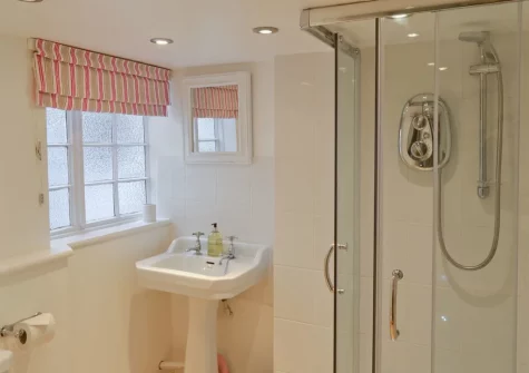 The shower room at Tranquility, Mevagissey