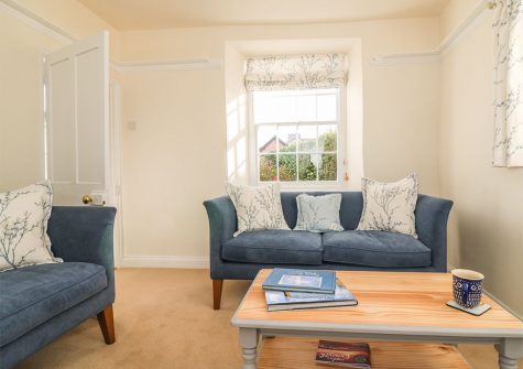 The living area at Travershes Cottage, Withycombe Raleigh