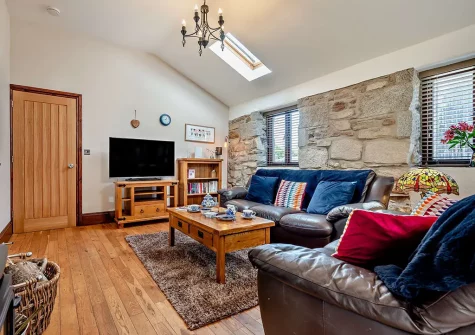 The living area at Trebudannon Barn, Trebudannon