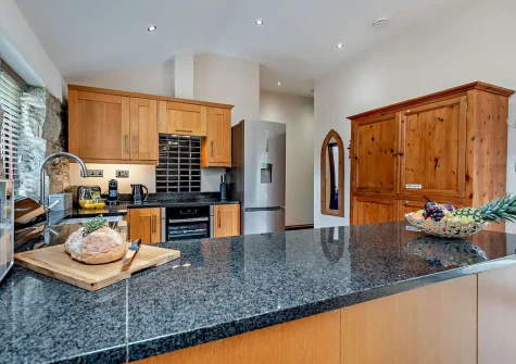 The kitchen at Trebudannon Barn, Trebudannon