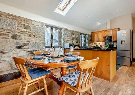 The dining area at Trebudannon Barn, Trebudannon