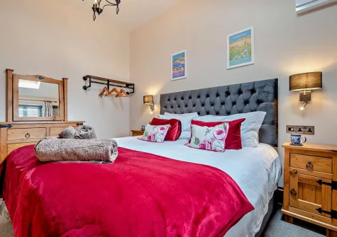 Bedroom #1 at Trebudannon Barn, Trebudannon