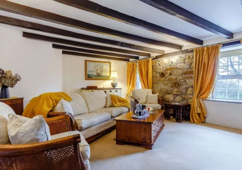 The living room at Tredinnick Farmhouse, Gummows Shop