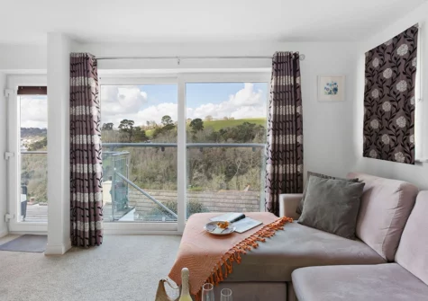 The living area at Tree Tops, Kingswear
