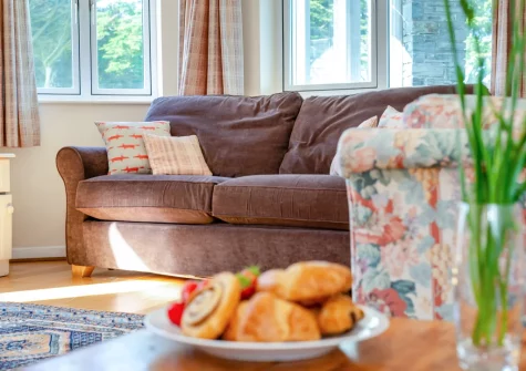 The ground floor living room at Trefebus, Constantine Bay