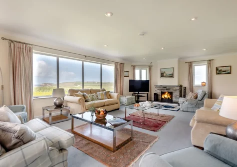 The first floor living room at Trefebus, Constantine Bay