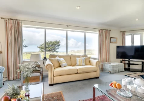 The first floor living room at Trefebus, Constantine Bay