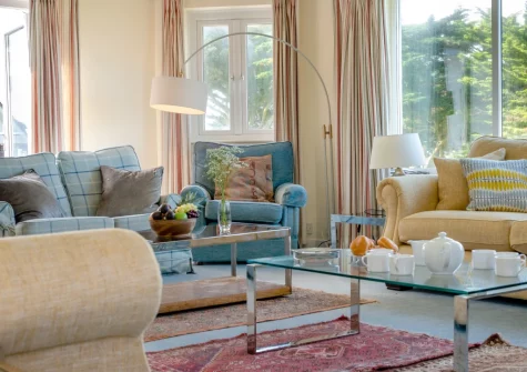 The first floor living room at Trefebus, Constantine Bay