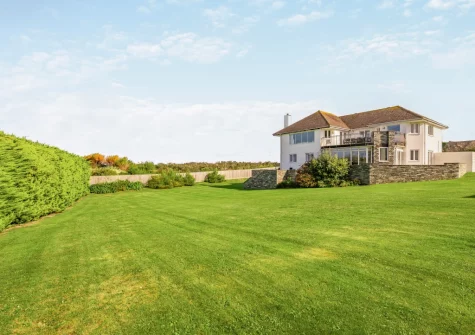 The lawned garden at Trefebus, Constantine Bay