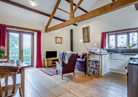 The living area & kitchen at Trefrize, Bray Shop