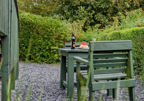 The enclosed garden & alfresco dining area at Trefrize, Bray Shop