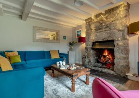 The cosy snug at Tregenna Farmhouse, Tredethy