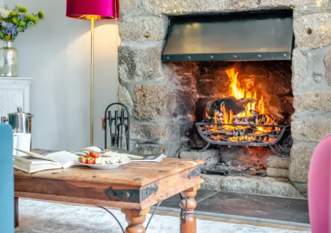 The cosy snug at Tregenna Farmhouse, Tredethy
