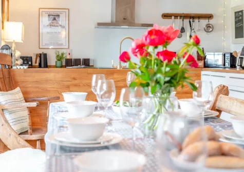 The kitchen & dining area at Tregenna Farmhouse, Tredethy