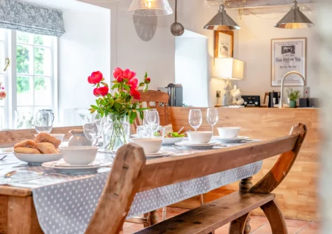 The dining area at Tregenna Farmhouse, Tredethy
