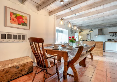 The kitchen & dining area at Tregenna Farmhouse, Tredethy