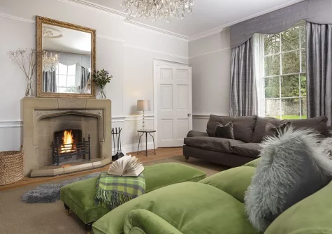 The drawing room at Treharrock Manor, St Endellion