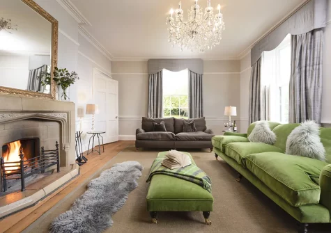 The drawing room at Treharrock Manor, St Endellion