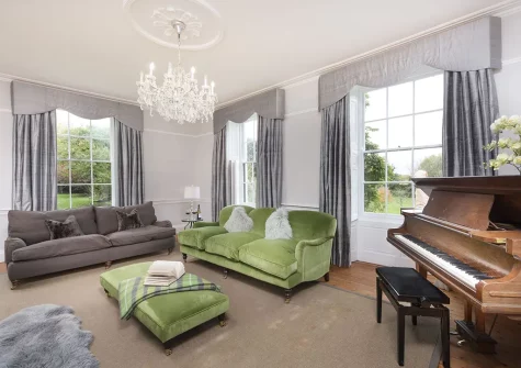 The drawing room at Treharrock Manor, St Endellion