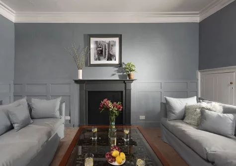 The TV room at Treharrock Manor, St Endellion