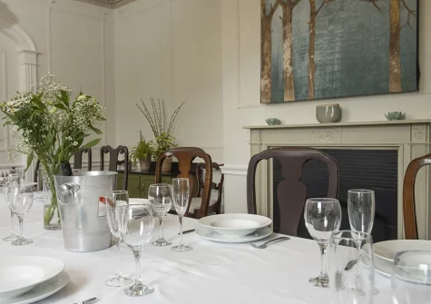 The dining room at Treharrock Manor, St Endellion