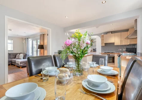 The dining area at Trelin, Trevone