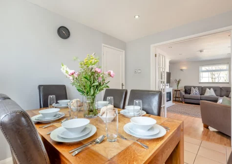 The dining area at Trelin, Trevone