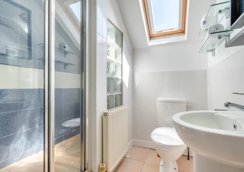 The shower room at Trelin, Trevone