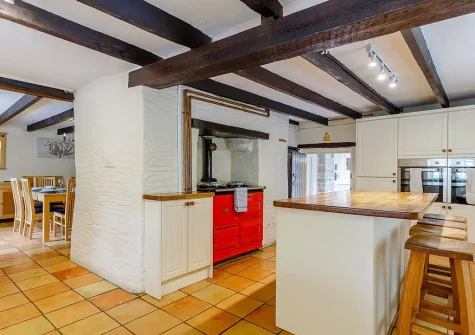 The kitchen at Trelow Farmhouse, Tredinnick