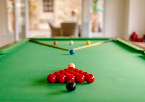 The games room at Trelow Farmhouse, Tredinnick