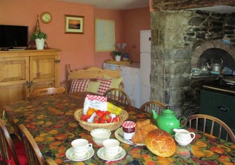The farmhouse style kitchen & dining area at Tremaer, Maer