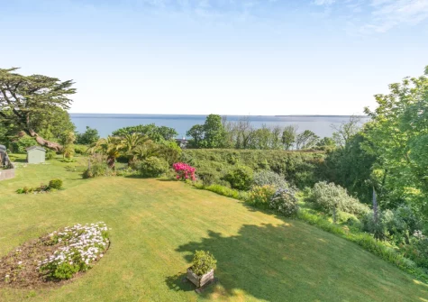 The shared lawned garden at Trenance at 2 Godrevy Court, Carbis Bay