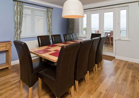 The dining area @ Trencrom Villa, St Ives