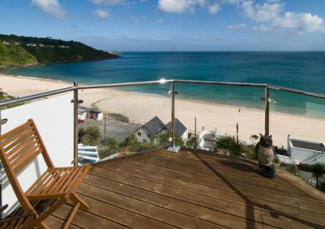 The balcony from bedroom #1 @ Trencrom Villa, St Ives