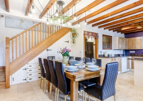 The dining area at Trenethick Barns, Mount Hawke