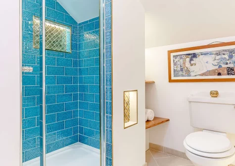 The shower room at Trenethick Barns, Mount Hawke