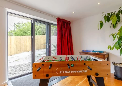 The games room at Trenethick Barns, Mount Hawke