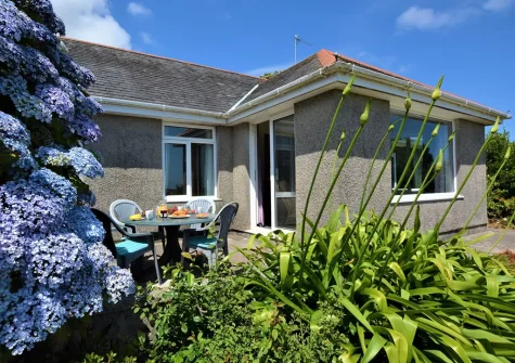The patio & alfresco dining area at Trengilly Vean, Constantine