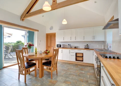 The kitchen & dining area at Tresallyn Cottage, St Merryn