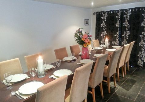 The dining area at Trescowthick Barn, St Newlyn East