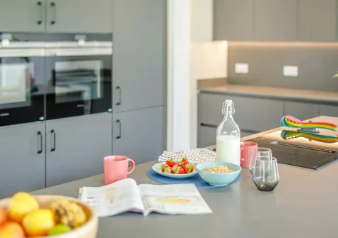 The kitchen at Treth House, Widemouth Bay