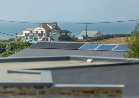 The view from bedroom #1 at Treth House, Widemouth Bay