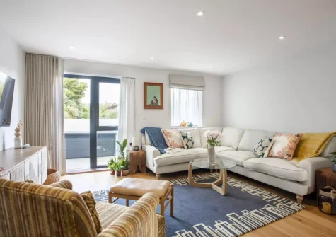The living area at Treth Nook, Harlyn